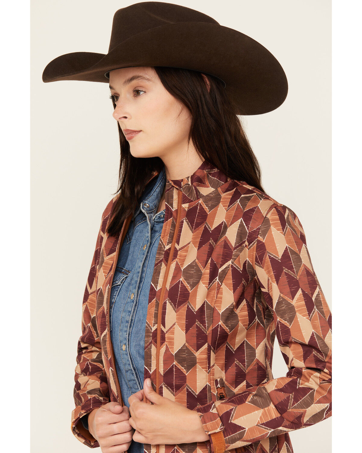 Image #2 - Shyanne Women's Abstract Western Softshell Jacket, Caramel, hi-res
