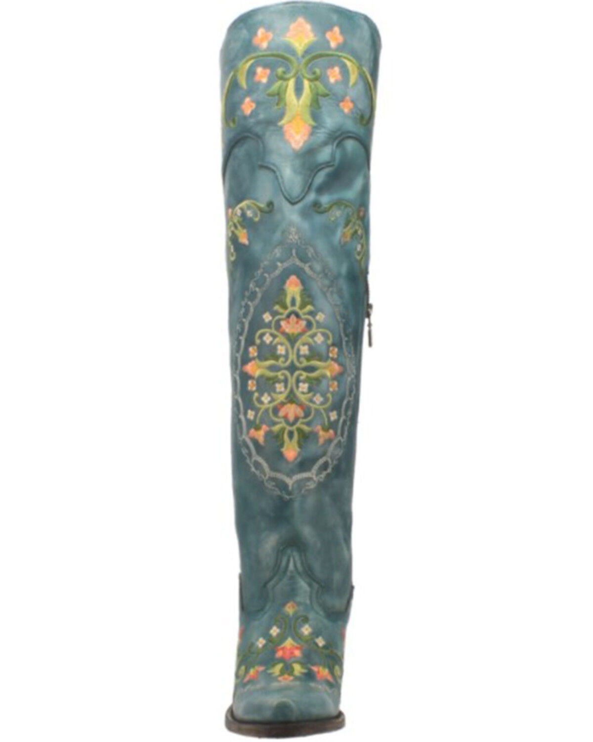 Image #4 - Dan Post Women's Flower Child Tall Boots - Snip Toe, Turquoise, hi-res
