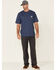 Carhartt Men's Loose Fit Heavyweight Logo Pocket Work T-Shirt, Dark Blue, hi-res