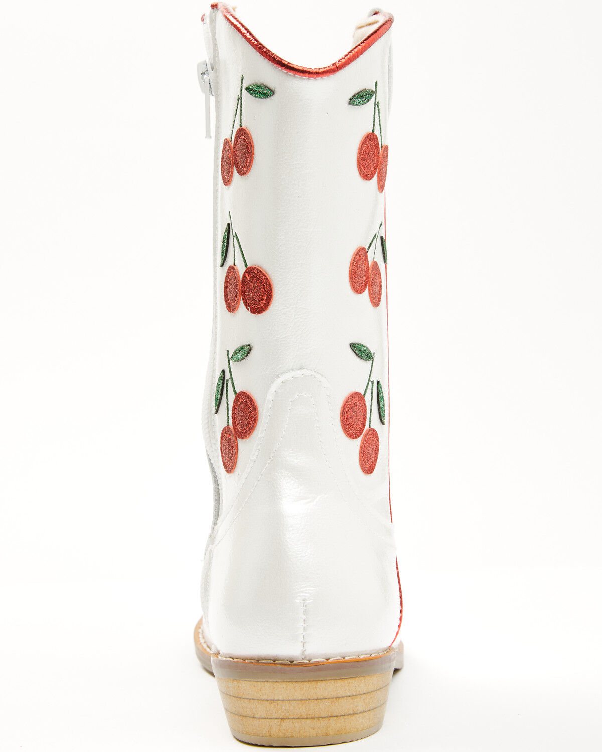 Image #5 - Wild + Rae Girls' Cherry Western Boots - Round Toe, White, hi-res