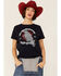 Image #1 - Paramount Network's Yellowstone Women's Navy Can't Reason with Evil Graphic Tee, Navy, hi-res