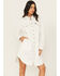Image #1 - Kimes Ranch Women's Rox Long Sleeve Snap Cropped Western Mini Dress, White, hi-res