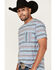 Image #2 - Rock & Roll Denim Men's Dale Brisby Stripe T-Shirt, Turquoise, hi-res