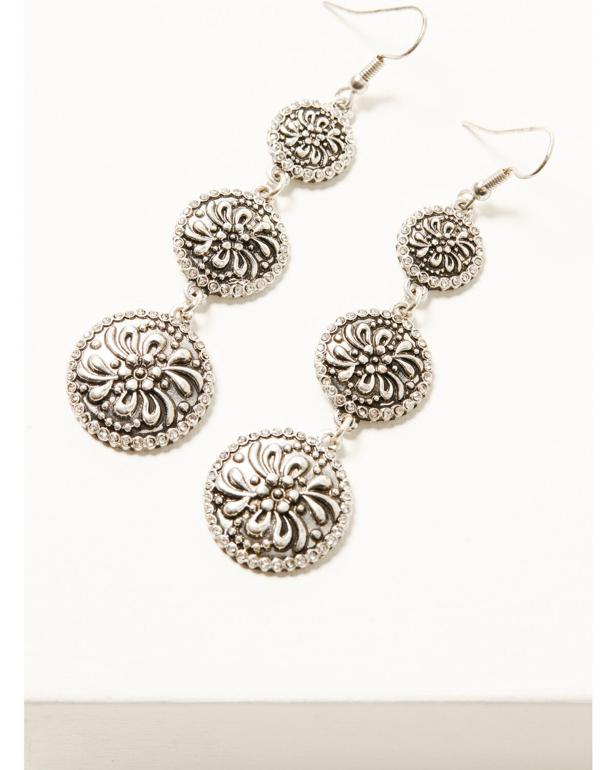 Image #2 - Shyanne Women's Mystic Valley Concho Earrings, Silver, hi-res