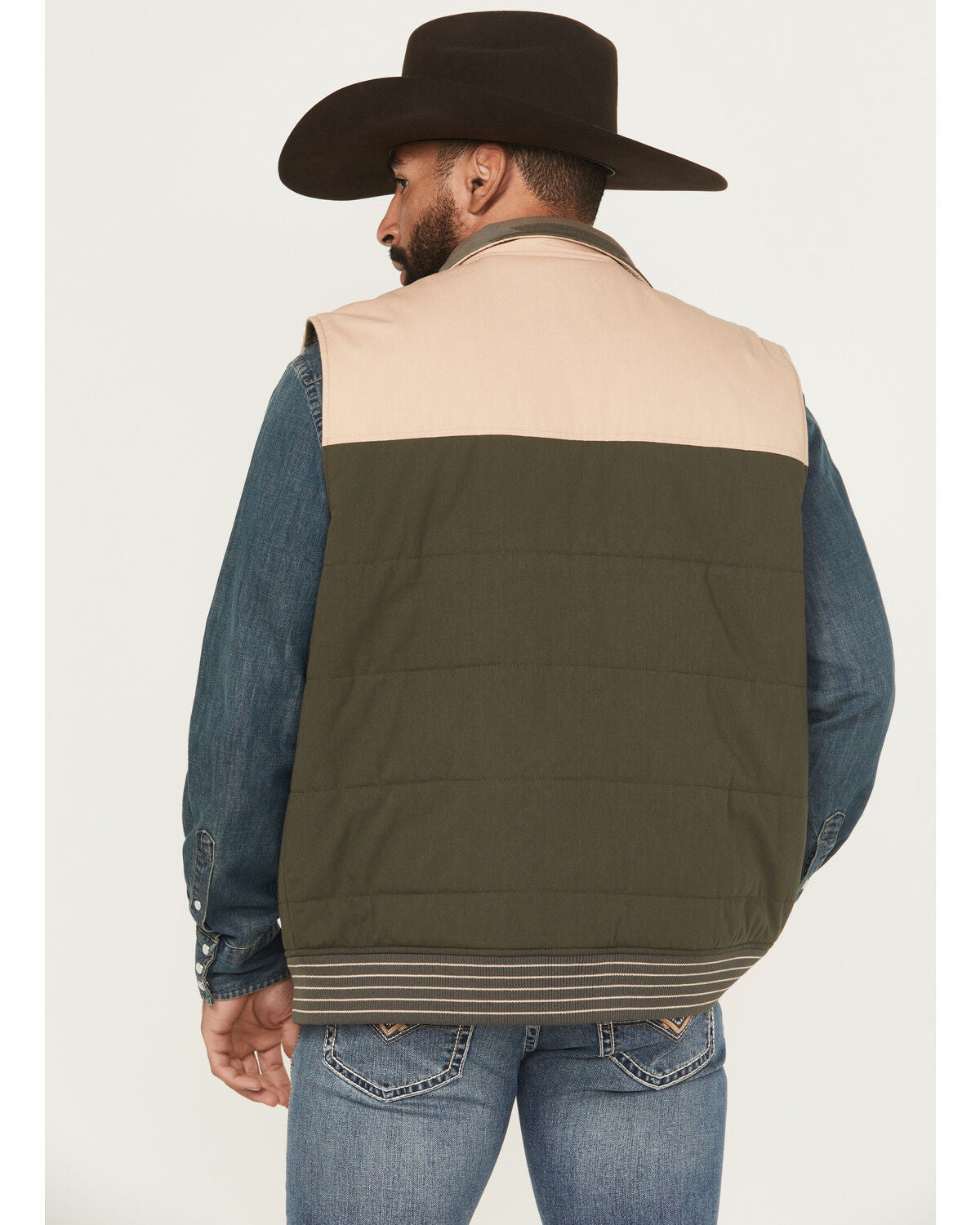 Image #4 - Cinch Men's Reversible Snap Vest, Olive, hi-res