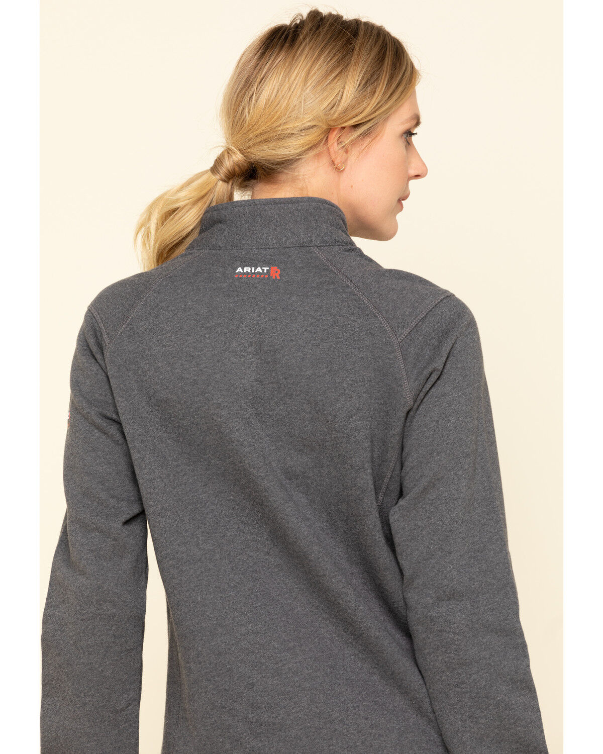 Image #5 - Ariat Women's Charcoal Heather FR Rev 1/4 Zip Pullover, Charcoal, hi-res