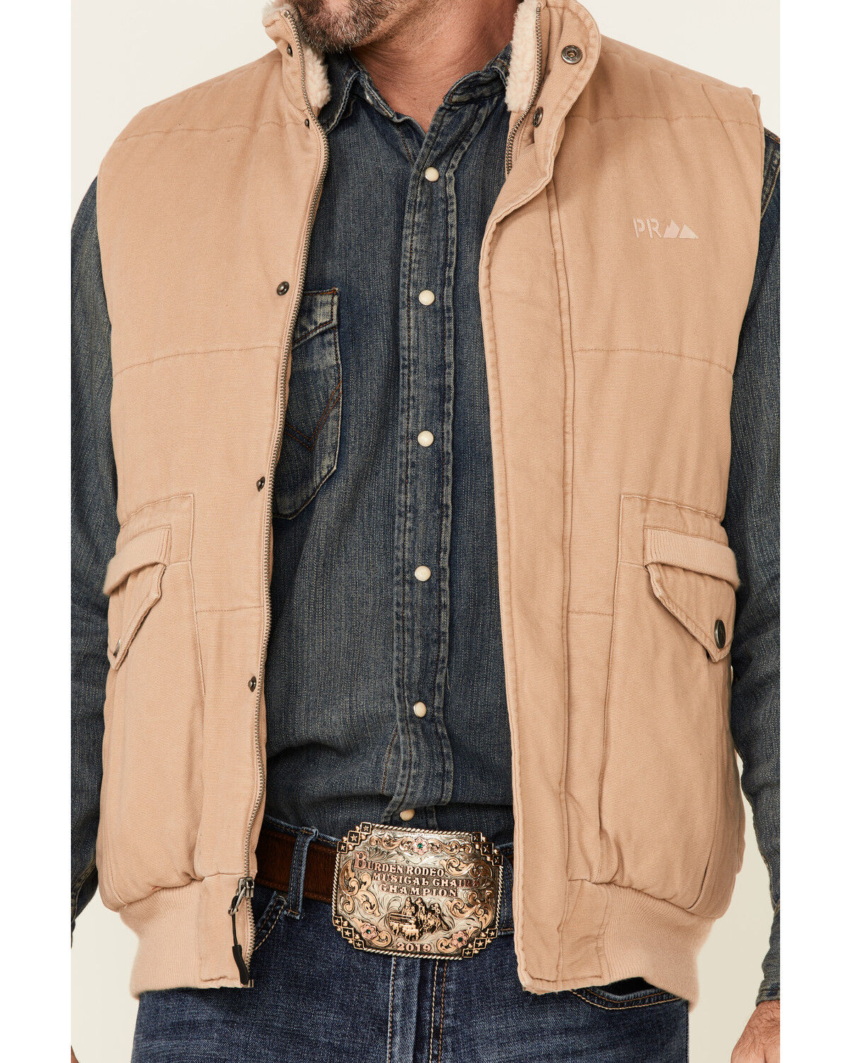 Image #3 - Powder River Outfitters Men's Tan CC Brushed Canvas Storm-Flap Vest, Tan, hi-res