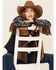 Image #1 - Scully Women's Demin Embroidered Floral & Beaded Stud Fringe Leather Jacket, Indigo, hi-res