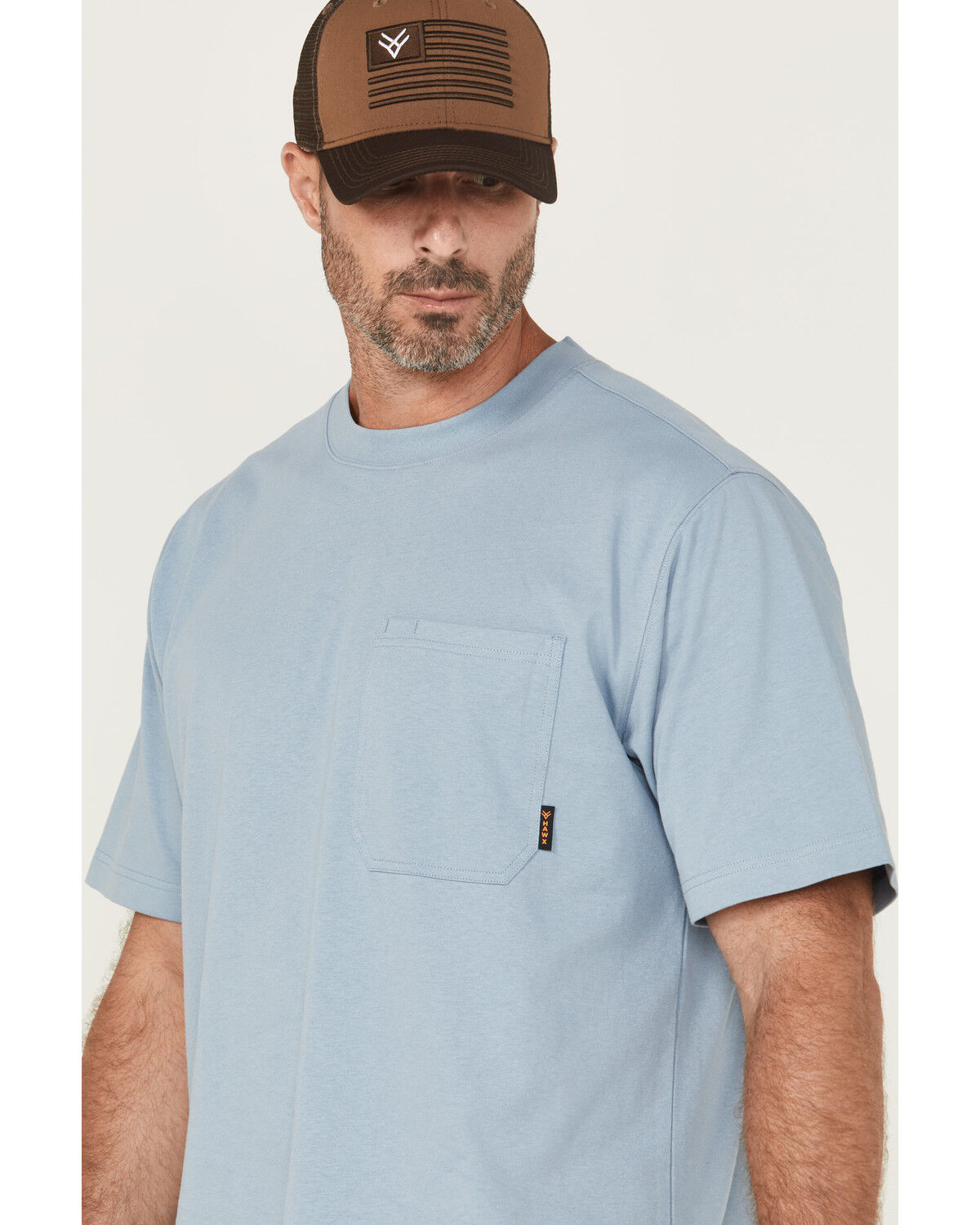 Image #2 - Hawx Men's Forge Solid Short Sleeve Work T-Shirt, Light Blue, hi-res