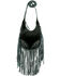 Image #1 - American West Women's Hair-On Studded Fringe Crossbody, Black, hi-res