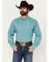 Image #1 - Cinch Men's Striped Long Sleeve Button-Down Western Shirt, Turquoise, hi-res