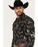 Image #2 - Rock & Roll Denim Panhandle Men's Vintage 46 Print Long Sleeve Snap Shirt, Black, hi-res