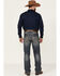 Rock & Roll Denim Men's Vintage Dark Wash Double Barrel Relaxed Straight Jeans , Blue, hi-res