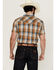Image #4 - Pendleton Men's Frontier Plaid Print Short Sleeve Snap Western Shirt, Blue, hi-res