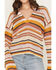 Image #3 - Cleo + Wolf Women's Open Stitch Striped Pullover, Rose, hi-res
