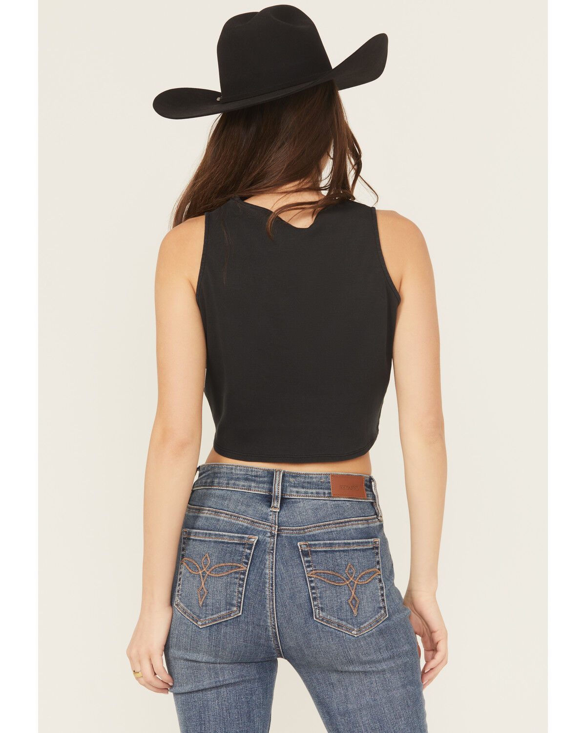 Image #4 - Originality Women's Solid Handkerchief Hem Tank Top, Black, hi-res