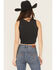 Image #4 - Originality Women's Solid Handkerchief Hem Tank Top, Black, hi-res