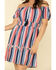 Rock & Roll Denim Women's Stripe Off The Shoulder Dress, Red/white/blue, hi-res