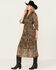 Image #1 - Revel Women's Paisley Print Long Sleeve Midi Dress, Brown, hi-res