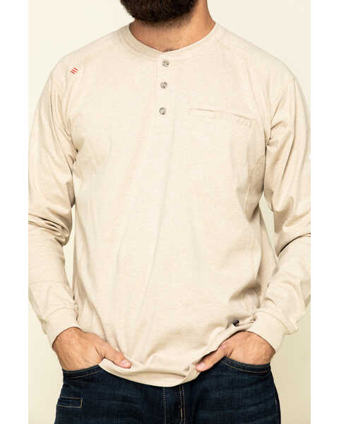 Image #4 - Ariat Men's FR Air Henley Soar Graphic Long Sleeve Work T-Shirt , Yellow, hi-res