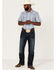 Image #2 - Cody James Men's Springs Vertical Stripe Short Sleeve Snap Western Shirt, Blue, hi-res