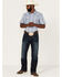 Image #2 - Cody James Men's Springs Vertical Stripe Short Sleeve Snap Western Shirt , Blue, hi-res