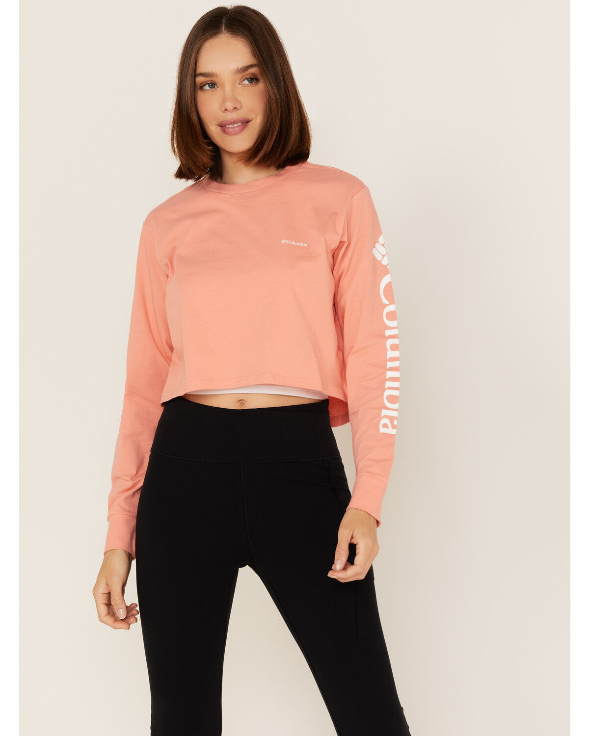Image #1 - Columbia Women's North Cascades Logo Long Sleeve Cropped T-Shirt, , hi-res