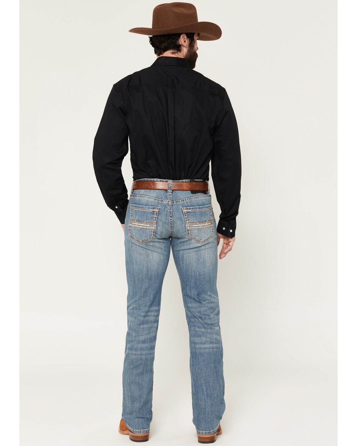 Image #3 - Rock & Roll Denim Men's Revolver Light Wash Slim Straight Stretch Denim Jeans, Light Wash, hi-res