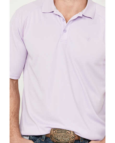 Image #3 - Ariat Men's AC Short Sleeve Polo Shirt, Lavender, hi-res