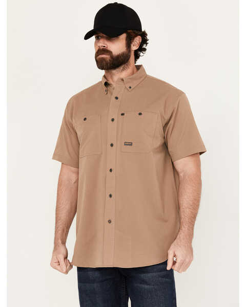 Ariat Men's Rebar Made Tough 360 AirFlow Short Sleeve Work Shirt , Beige, hi-res