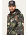 Image #2 - Brixton Men's Camo Print Claxton Crest Logo Graphic Hooded Zip Jacket, Camouflage, hi-res