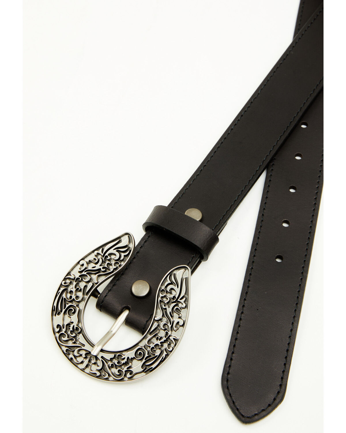 Image #2 - Idyllwind Women's Ember Horseshoe Buckle Belt, Black, hi-res