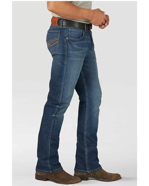 Image #1 - Wrangler 20X Men's No.42 Vintage Dark Wash Stretch Slim Brumsley Bootcut Jeans  - Tall , Blue, hi-res