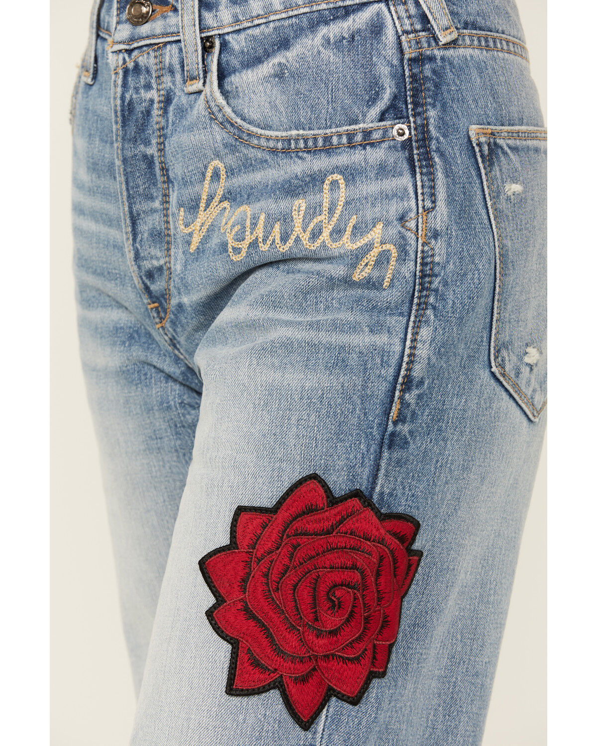 Image #2 - Ariat Women's Dominca Medium Wash Rodeo Quincy High Rise Tomboy Relaxed Straight Jeans, Medium Wash, hi-res