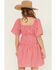 Image #4 - Blue B Women's Gingham Short Sleeve Tie-Front Mini Dress, Red, hi-res