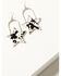 Image #1 - Shyanne Women's Cowhide Star Statement Earrings, Silver, hi-res