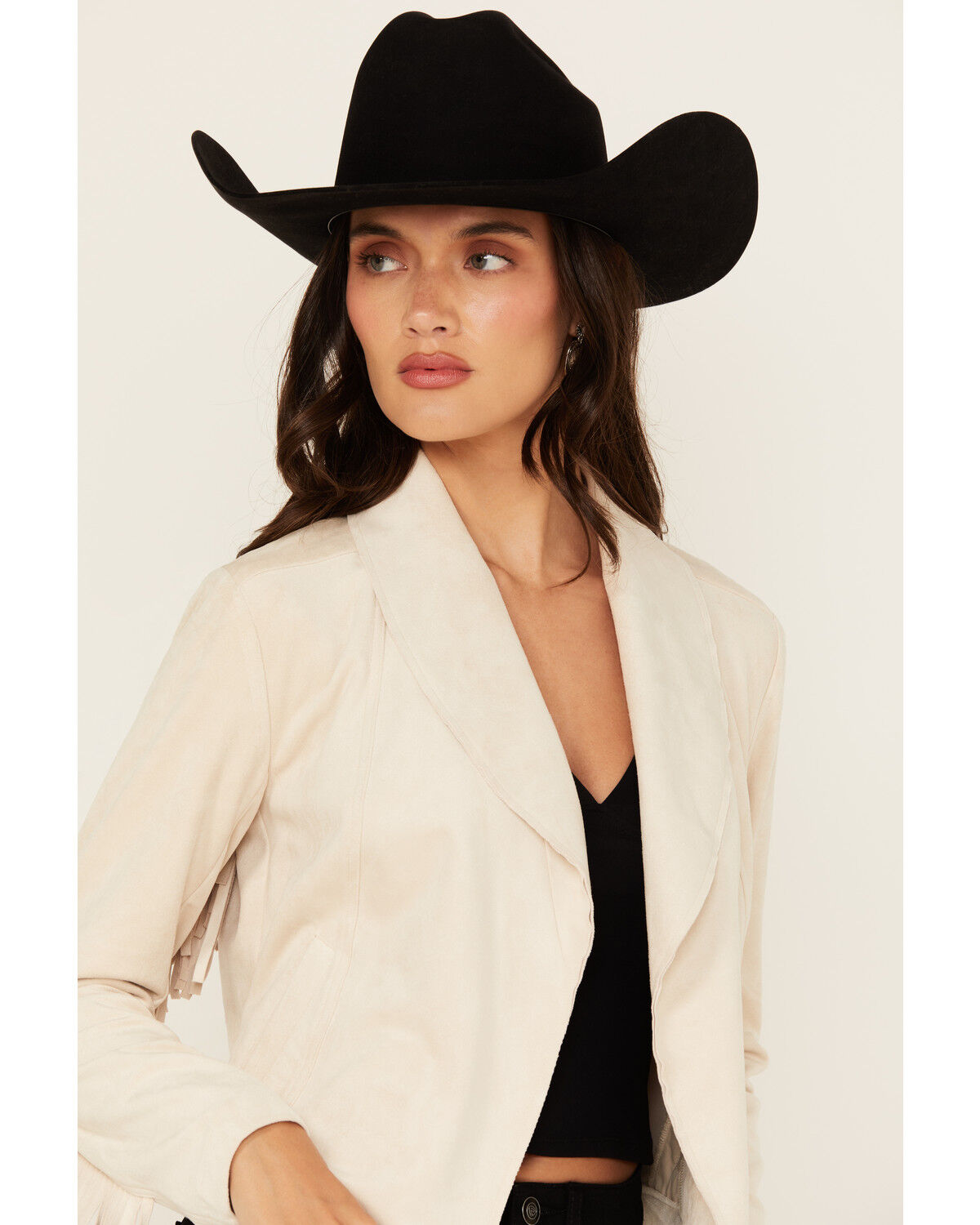 Image #2 - Shyanne Women's Faux Suede Fringe Jacket, Natural, hi-res