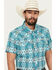 Image #2 - Rock & Roll Denim Men's TEK Southwestern Print Short Sleeve Snap Western Shirt, Cream, hi-res