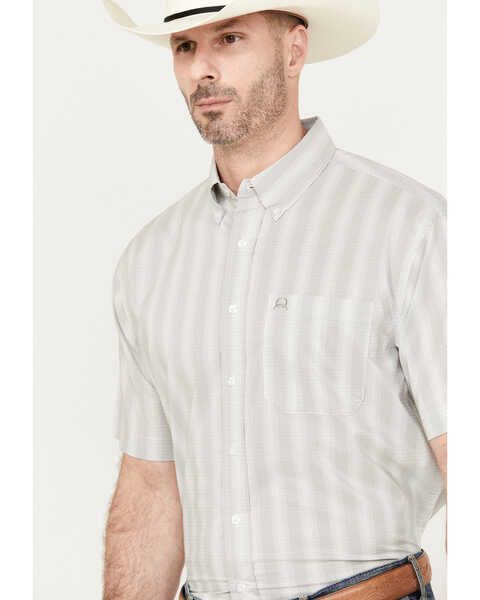 Image #2 - Cinch Men's ARENAFLEX Short Sleeve Button Down Western Shirt, White, hi-res