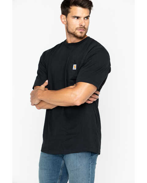 Image #4 - Carhartt Men's Loose Fit Heavyweight Logo Pocket Work T-Shirt, Black, hi-res