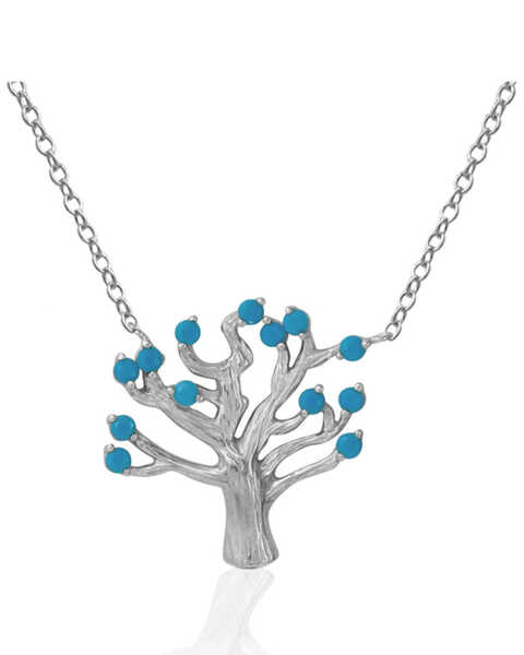 Kelly Herd Women's Turquoise Tree of Life Pendant Necklace, Turquoise, hi-res