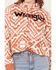 Image #3 - Wrangler Retro Women's Logo Southwestern Print Hoodie, Orange, hi-res