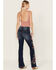 Image #3 - Driftwood Women's Medium Wash High Rise Floral Embroidered Stretch Flare Jeans, Medium Wash, hi-res