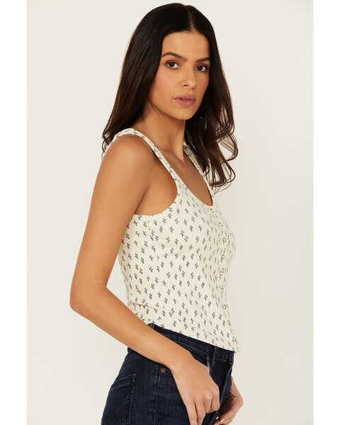 Image #2 - Cleo + Wolf Women's Amy Rib Knit Cropped Tank Top , Cream, hi-res