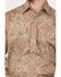 Image #3 - Stetson Men's Medallion Print Long Sleeve Pearl Snap Western Shirt, Brown, hi-res