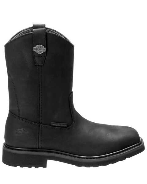 Image #2 - Harley Davidson Men's Altman Waterproof Western Work Boots - Soft Toe, Black, hi-res