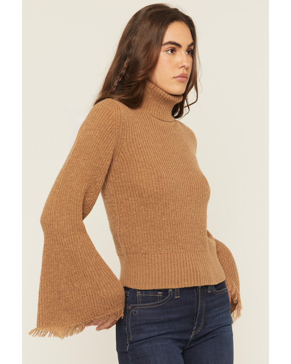 Image #2 - Shyanne Women's Bell Sleeve Marled Sweater, Coffee, hi-res