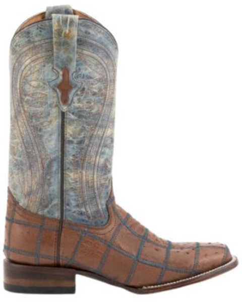 Image #2 - Ferrini Men's Ostrich Patchwork Exotic Western Boots - Broad Square Toe , Kango, hi-res