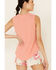 PJ Salvage Women's Coral Hi-Neck Ribbed Tank Top , Oatmeal, hi-res