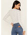 Image #4 - Originality Women's Floral Print Long Sleeve Cropped Tee, White, hi-res